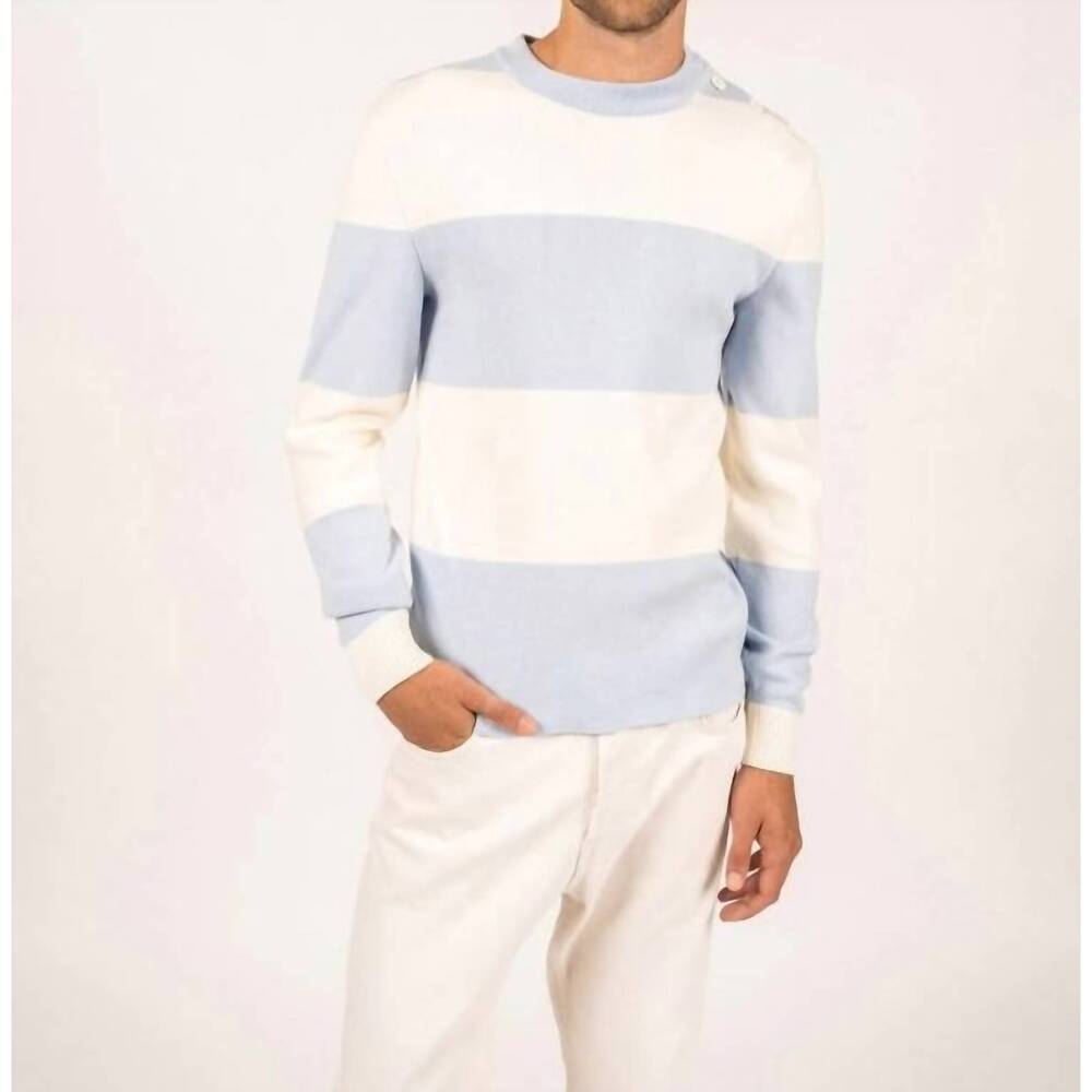 NEW SAINT JAMES hague sweater in ciel/ecume